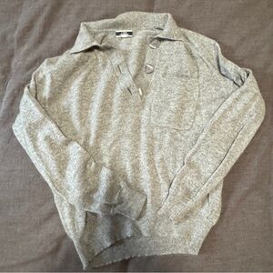 J Crew 100% cashmere collared sweater | Gray | size xs